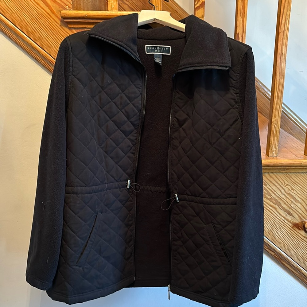 Black light weight Karen Scott jacket. Size large. Like new